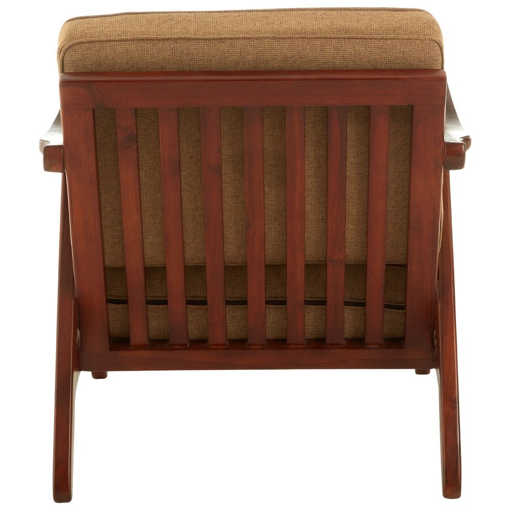 Katherine Accent Chair - Walnut Teak Wood & Light Brown