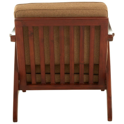 Katherine Accent Chair - Walnut Teak Wood & Light Brown