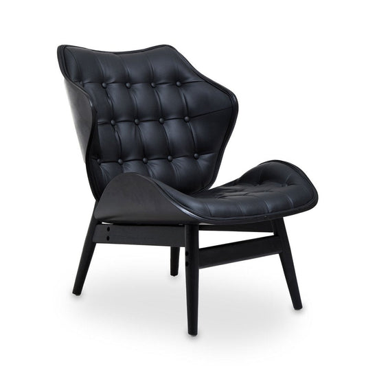 Violet Accent Chair - Faux Black Leather