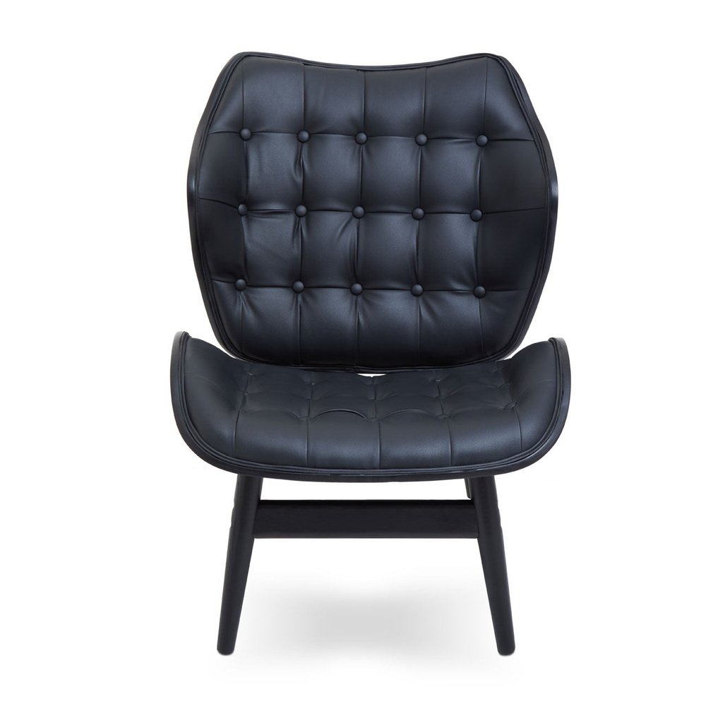 Violet Accent Chair - Faux Black Leather
