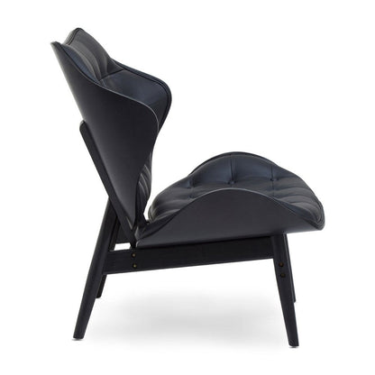 Violet Accent Chair - Faux Black Leather