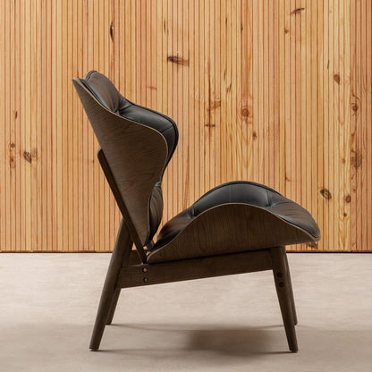 Violet Accent Chair - Faux Black Leather