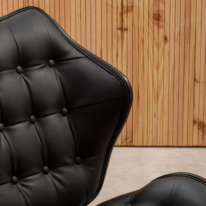 Violet Accent Chair - Faux Black Leather