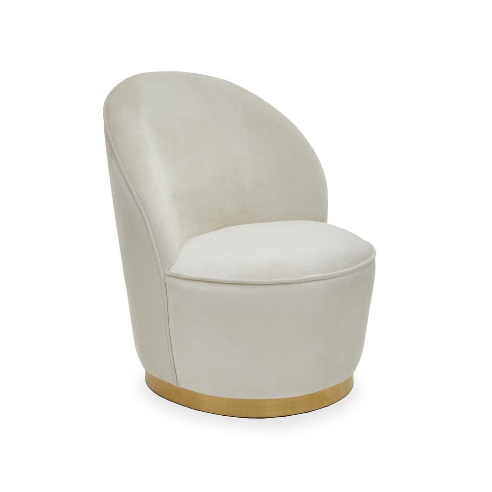 Tara Kids Accent Chair - Cream Velvet with Gold Legs