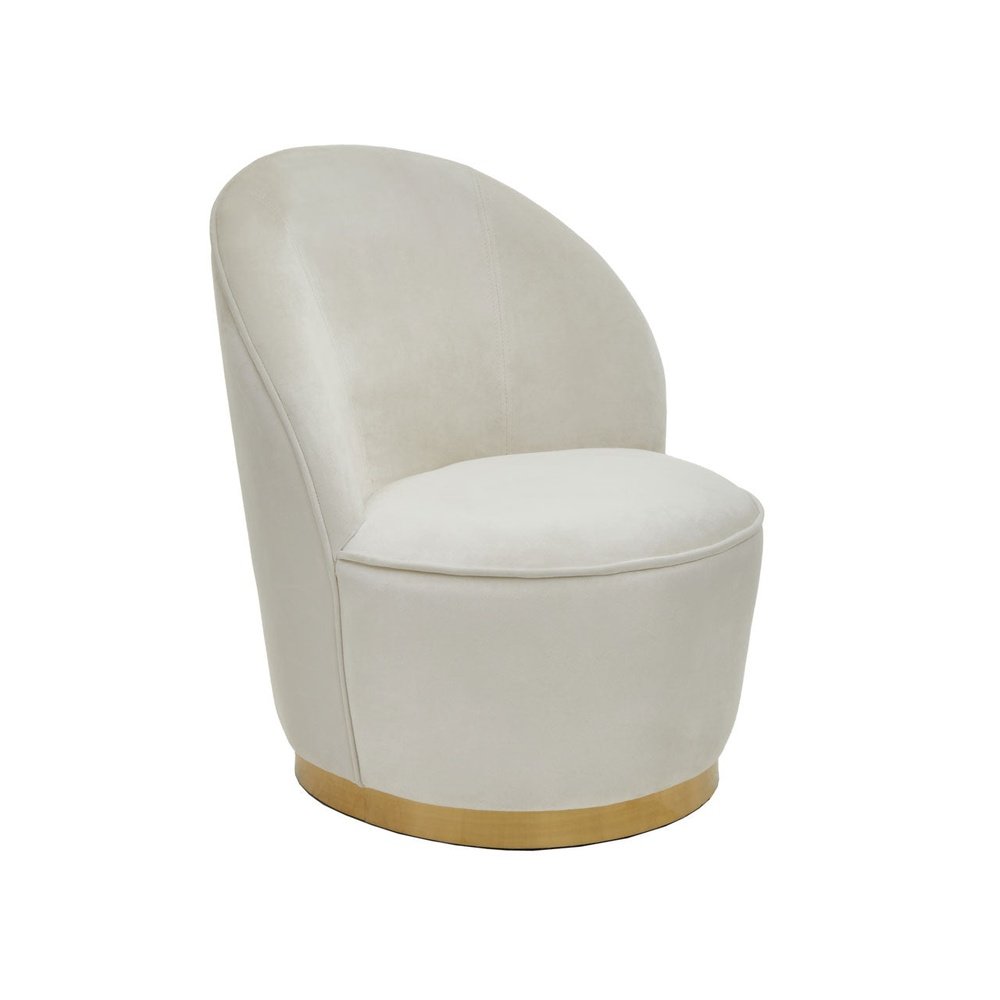 Tara Kids Accent Chair - Cream Velvet with Gold Legs