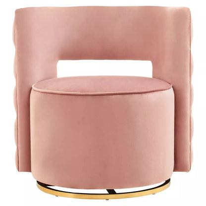 Yasmeen Velvet Swivel Chair -  Pink