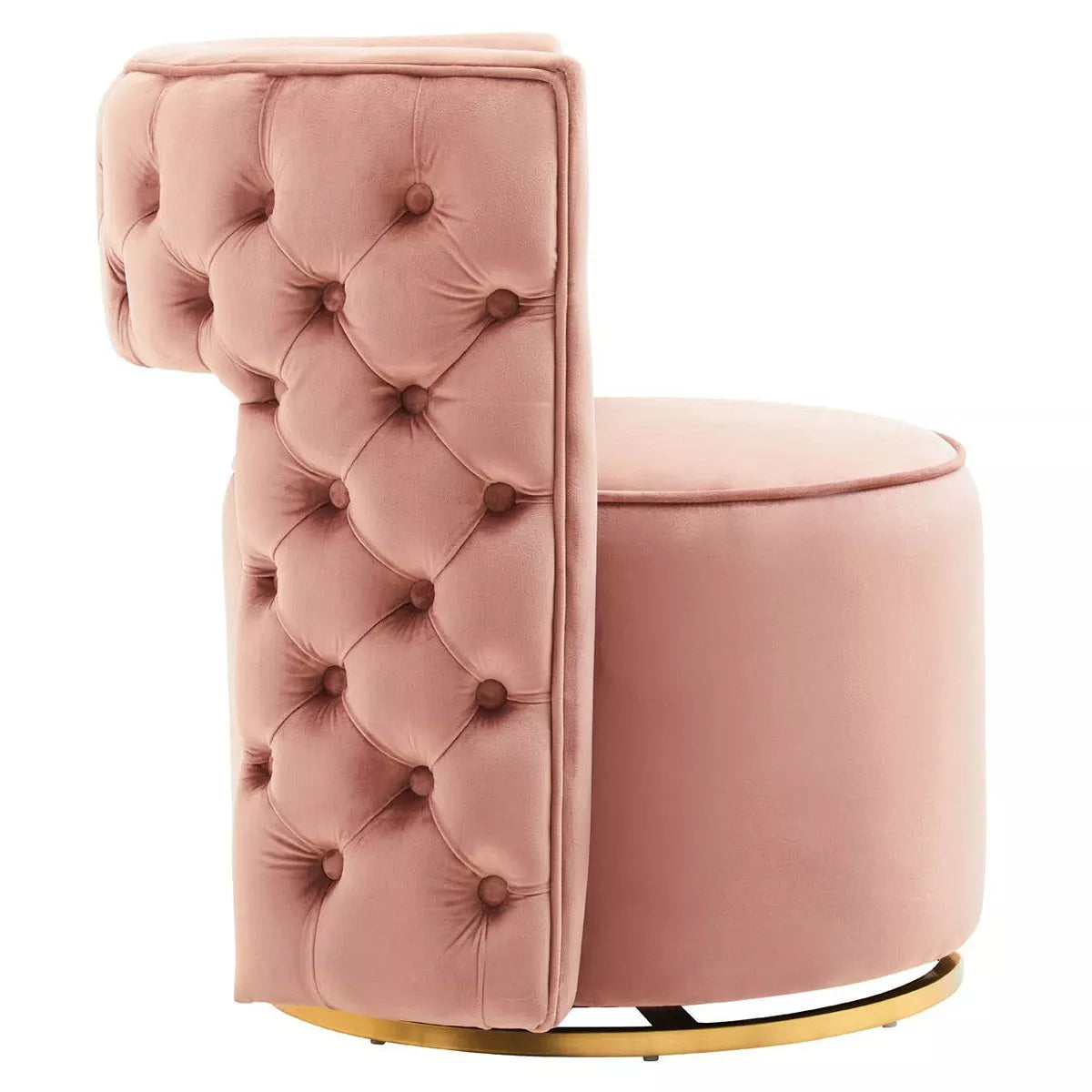 Yasmeen Velvet Swivel Chair -  Pink