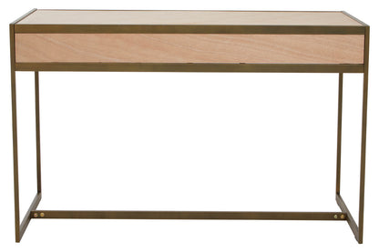 Grayson 2 Drawer Desk - Oak & Brushed Brass