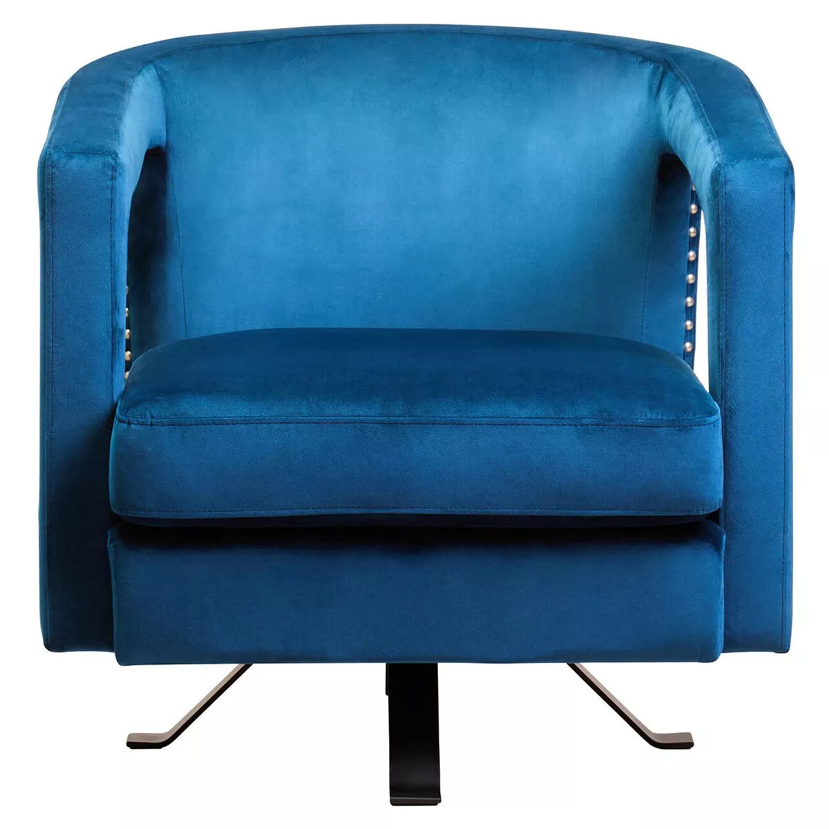 Hestia Velvet Swivel Chair - Blue