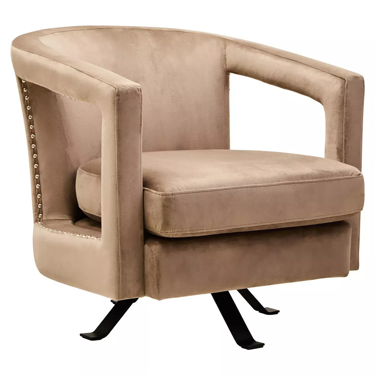 Hestia Velvet Swivel Chair - Mink