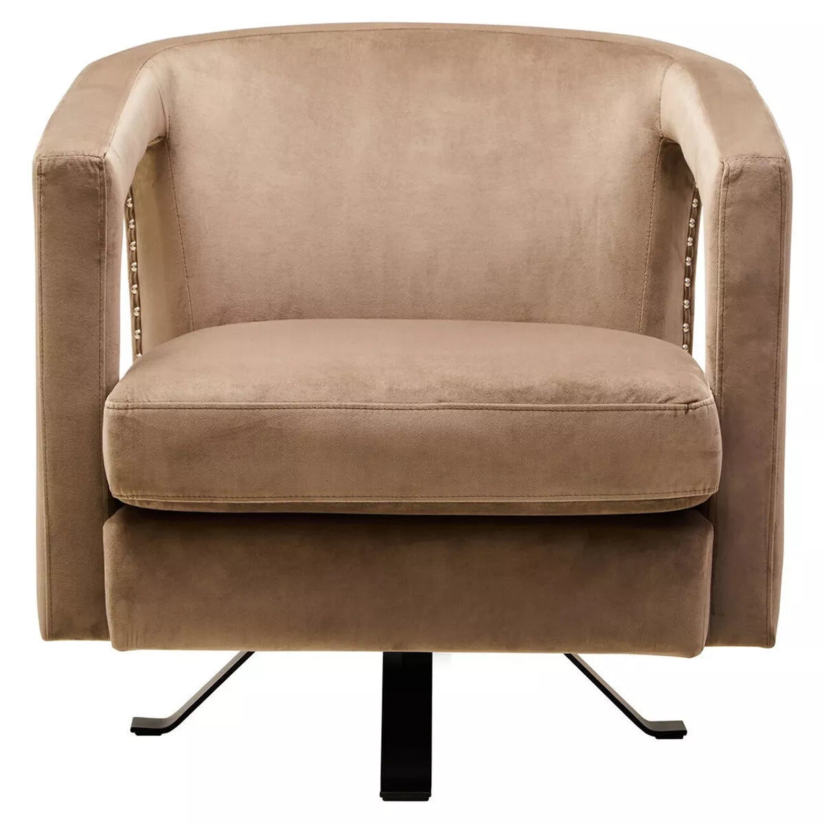 Hestia Velvet Swivel Chair - Mink