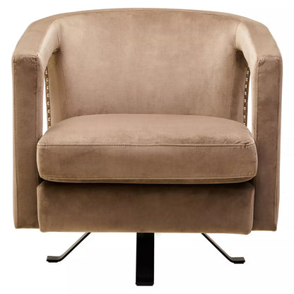 Hestia Velvet Swivel Chair - Mink