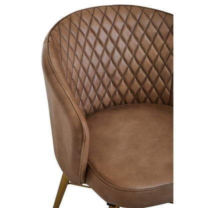 Buffalo Leather Chair with Gold Legs - Grey
