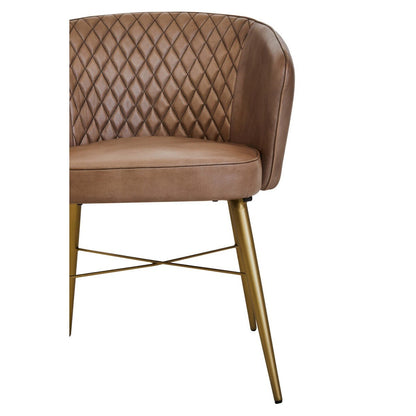 Buffalo Leather Chair with Gold Legs - Grey