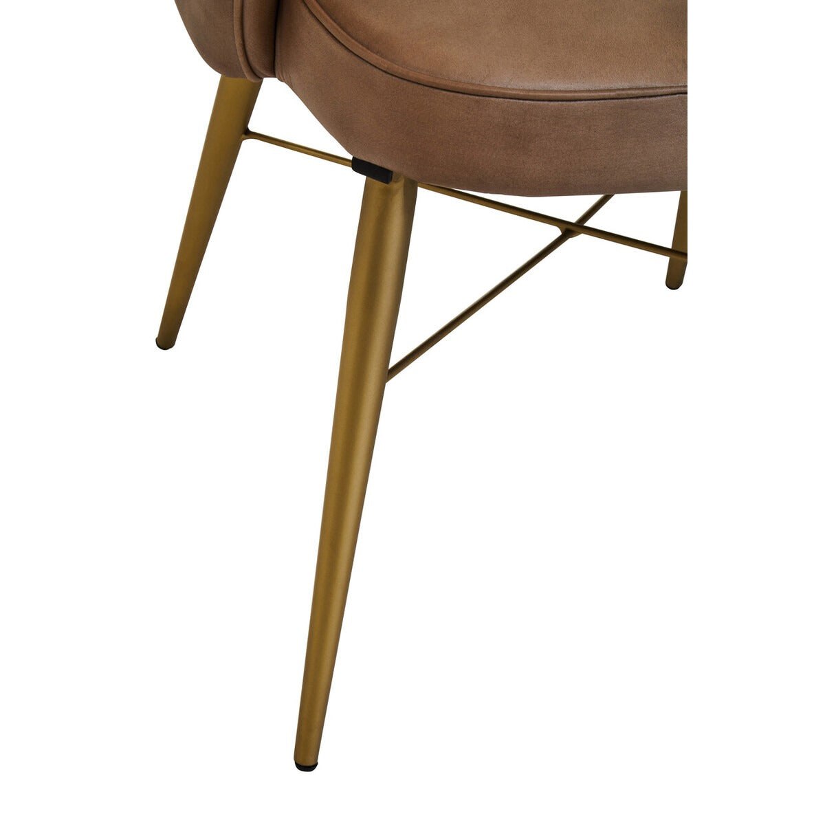 Buffalo Leather Chair with Gold Legs - Grey