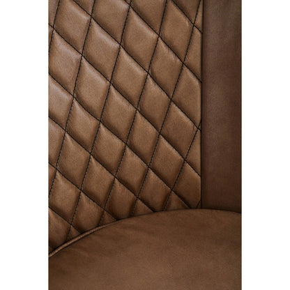 Buffalo Leather Chair with Gold Legs - Grey