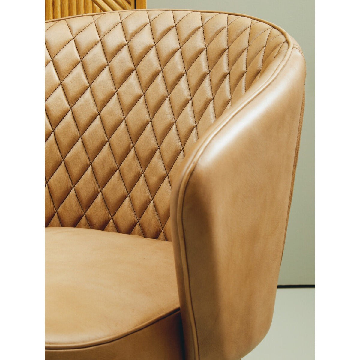 Buffalo Leather Chair with Gold Legs - Grey