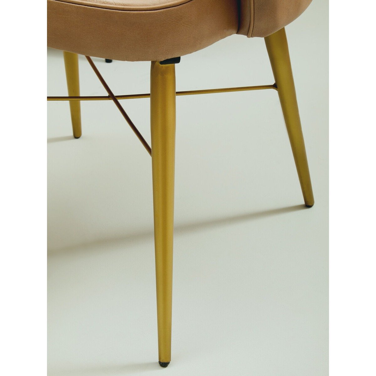 Buffalo Leather Chair with Gold Legs - Grey