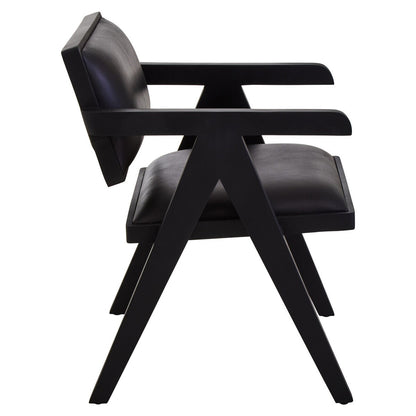 Buffalo Leather Armchair - Black