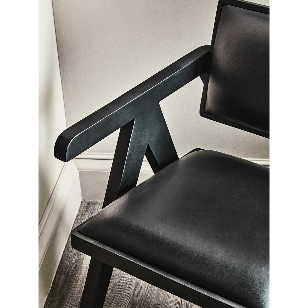 Buffalo Leather Armchair - Black