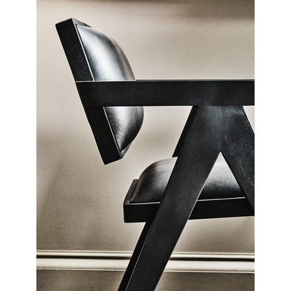 Buffalo Leather Armchair - Black