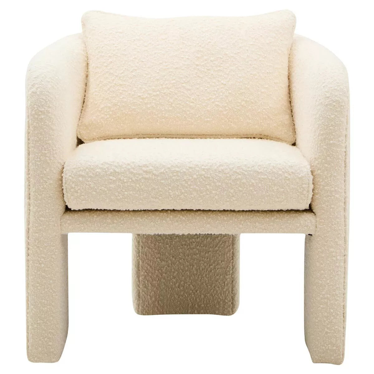 Ozzero Boucle Curved Armchair - Ivory