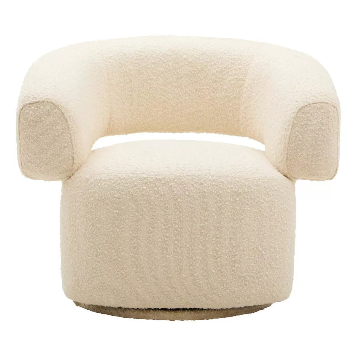 Oliveto Boucle Curved Revolving Armchair - Ivory
