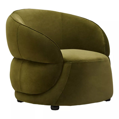 Darla Velvet Curved Chair - Forest Green