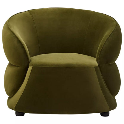 Darla Velvet Curved Chair - Forest Green