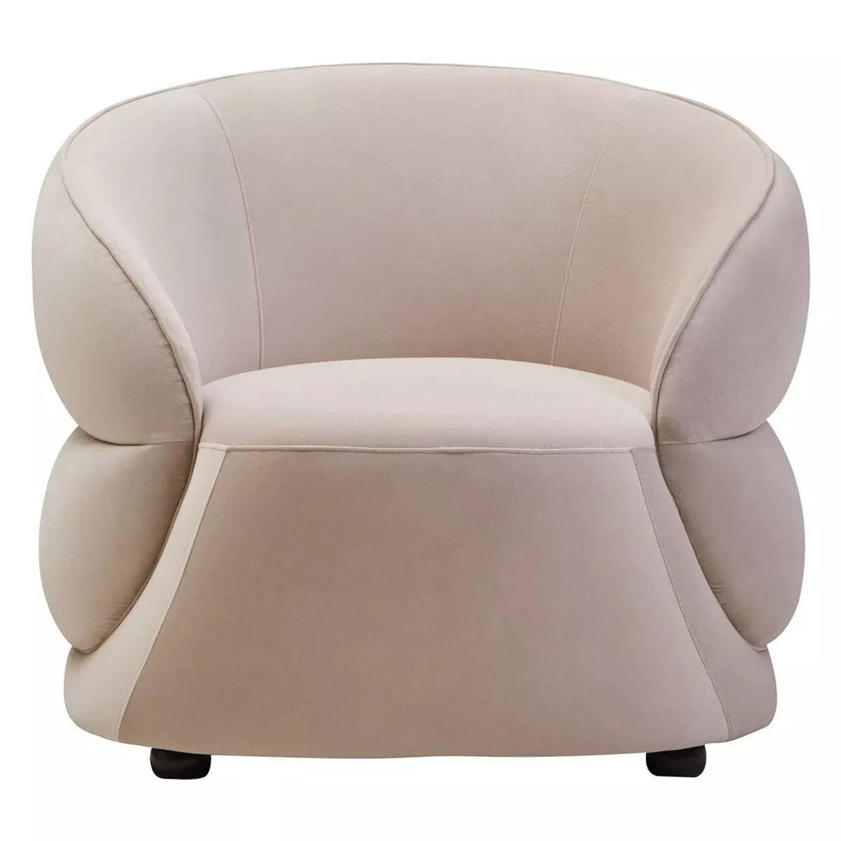 Darla Velvet Curved Chair - Stone