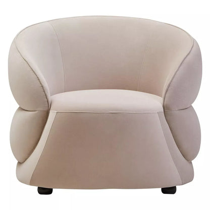 Darla Velvet Curved Chair - Stone