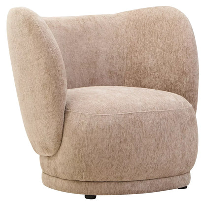 Delray Chenille Curved Chair - Deep Stone
