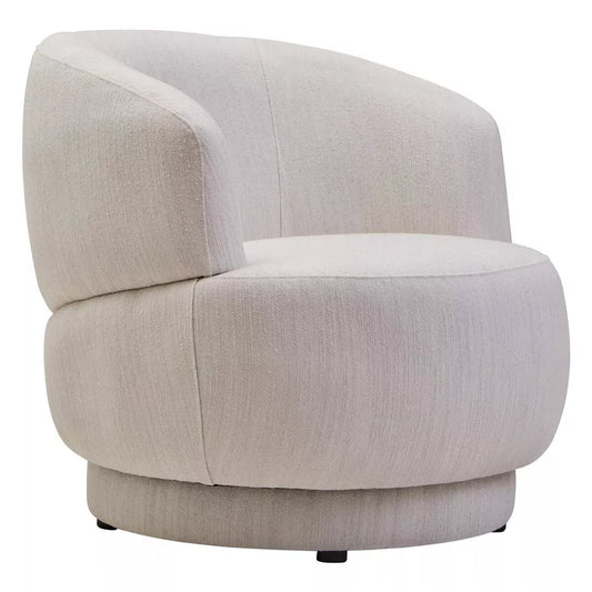 Dale Linen Curved Chair - Ivory