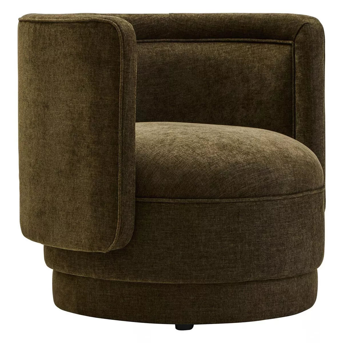 Drake Chenille Curved Chair - Forest Green