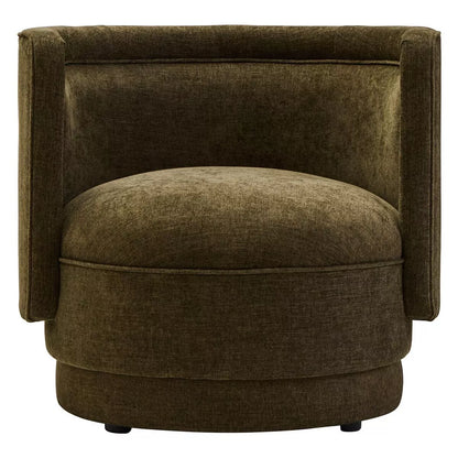 Drake Chenille Curved Chair - Forest Green
