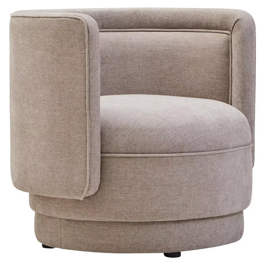 Drake Chenille Curved Chair - Taupe