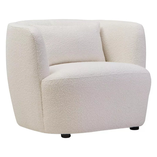 Bruge Textured Curved Chair - Cream