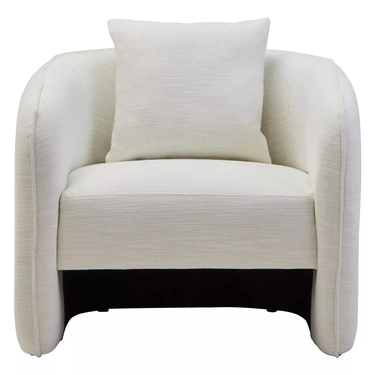 Bilani Linen Effect Curved Chair - Cream