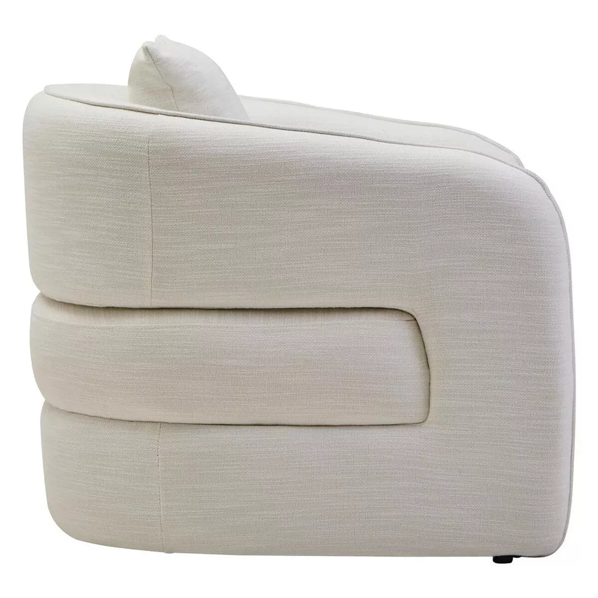 Bilani Linen Effect Curved Chair - Cream