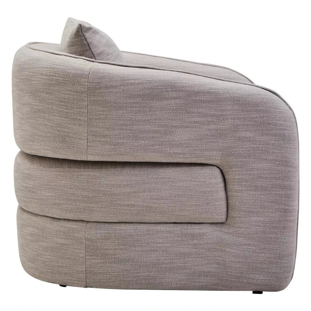 Bilani Linen Effect Curved Chair - Grey