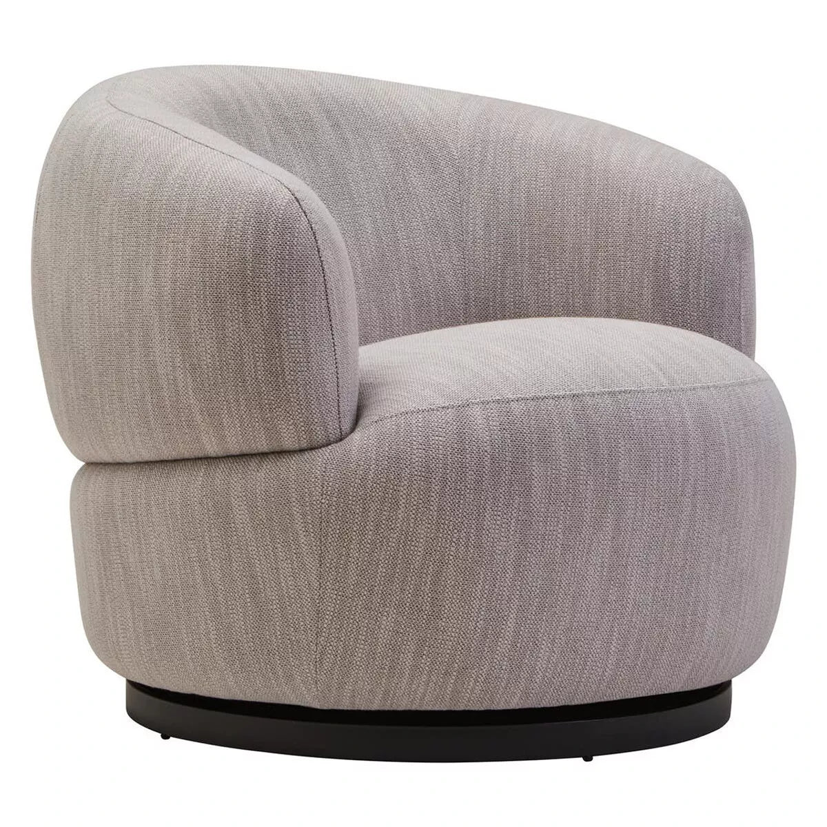 Bordo Textured Curved Swivel Chair - Grey