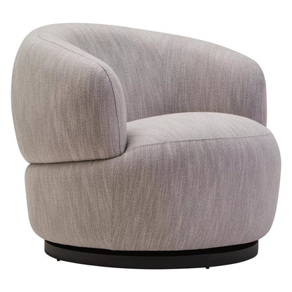 Bordo Textured Curved Swivel Chair - Grey