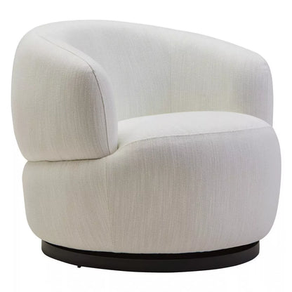 Bordo Textured Curved Swivel Chair - Cream