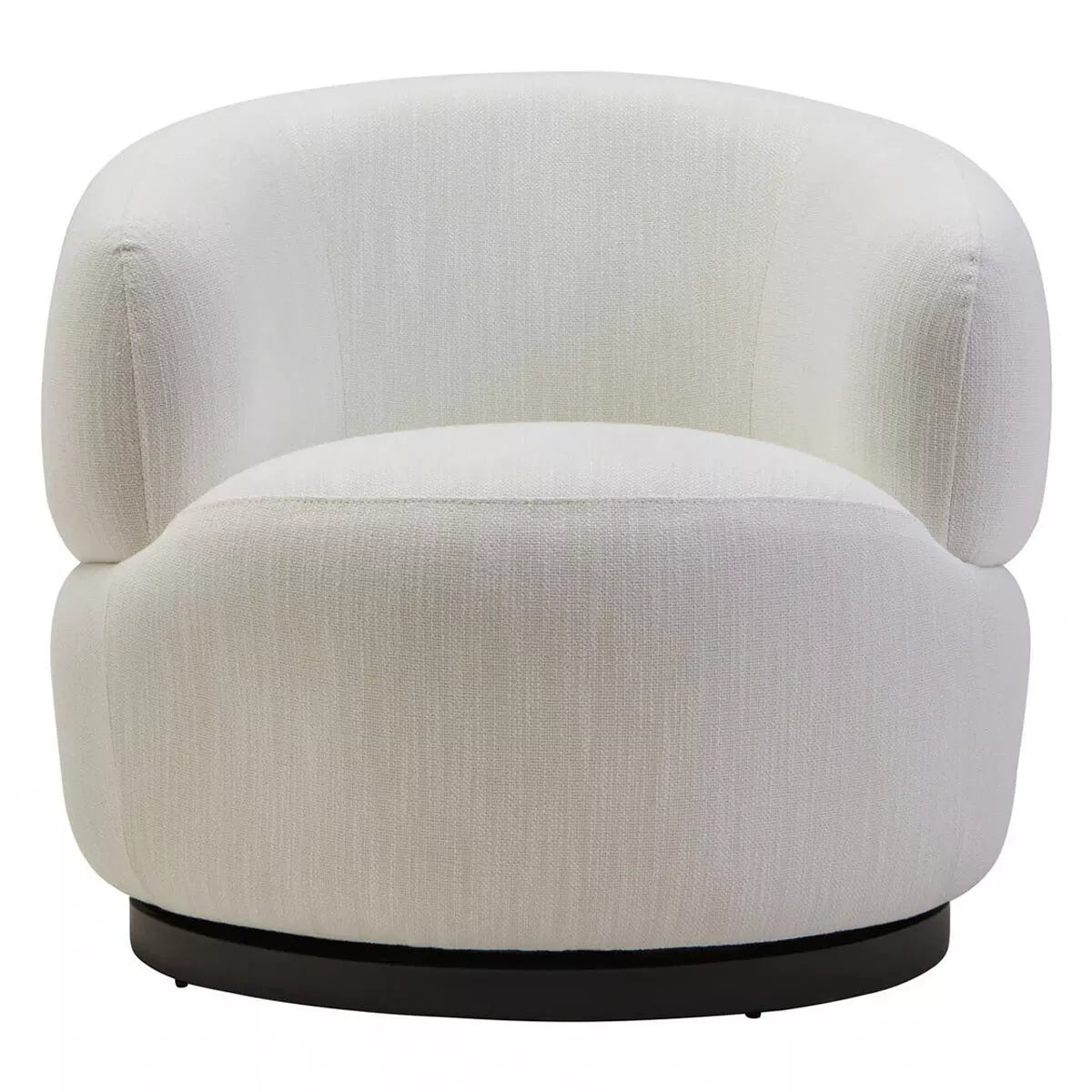Bordo Textured Curved Swivel Chair - Cream