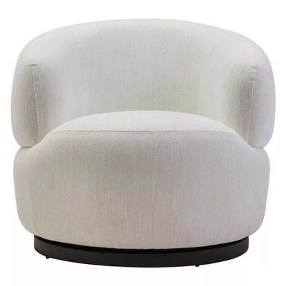 Bordo Textured Curved Swivel Chair - Cream