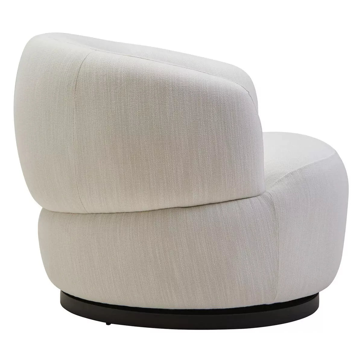 Bordo Textured Curved Swivel Chair - Cream