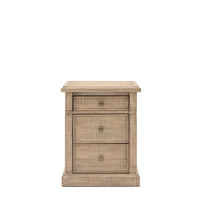 Newbury 3 Drawer Bedside Table - Natural