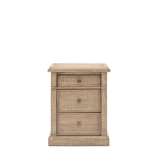 Newbury 3 Drawer Bedside Table - Natural