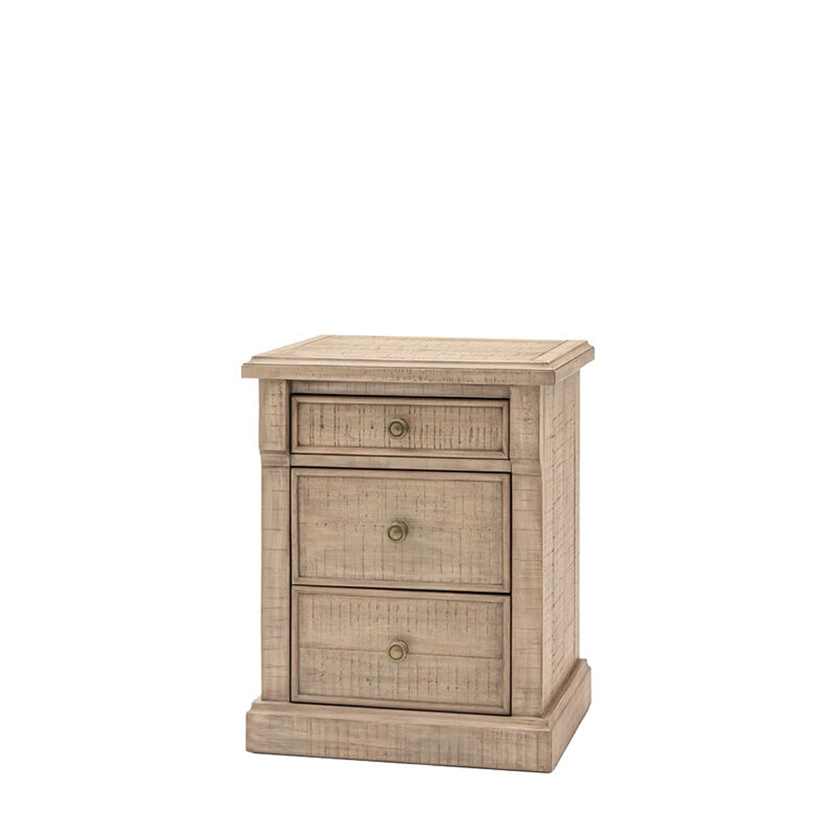 Newbury 3 Drawer Bedside Table - Natural