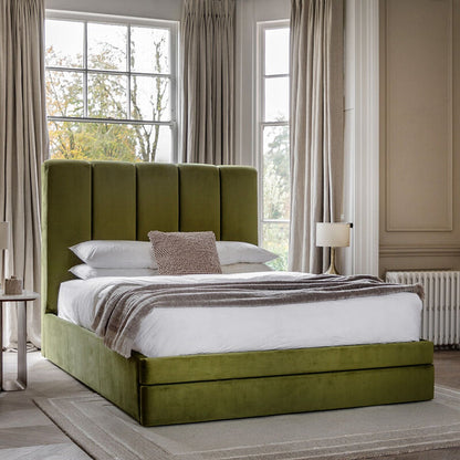 Donato King Size Bed - Olive Green